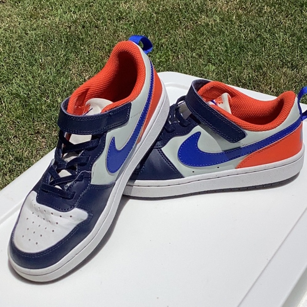 Nike Blue and Orange Sneakers Retro-Inspired Design